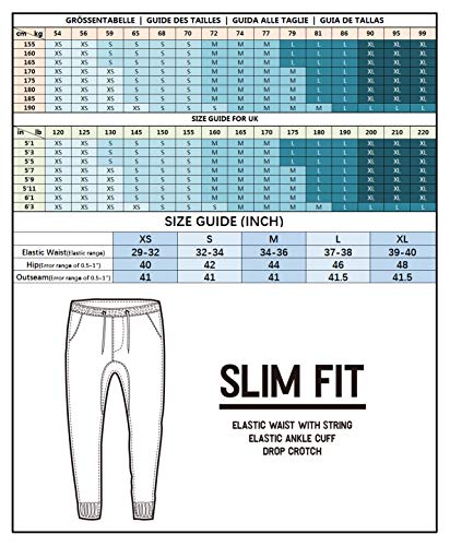 ITALYMORN Joggers Pants Uomo Baggy Casuale Rosso