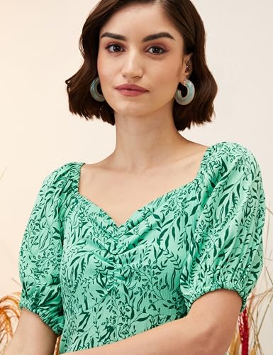 Image of Amazon Brand - Eden & Ivy Women's A-Line Crinkled Rayon Empire One Piece Midi Length Tiered Dress (Available in Plus Sizes)