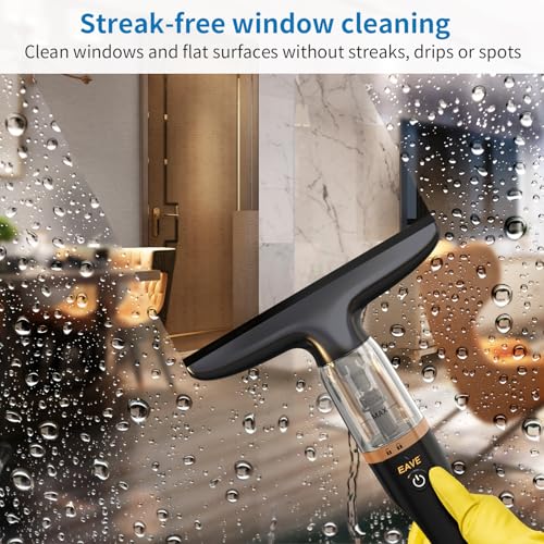 Image of Rechargeable Window Vacuum Squeegee, with 11 in. Squeegee Blade, Cordless Window Vacuum Cleaner Set for Cleaning Windows, Shower Doors, Mirrors, Tiles