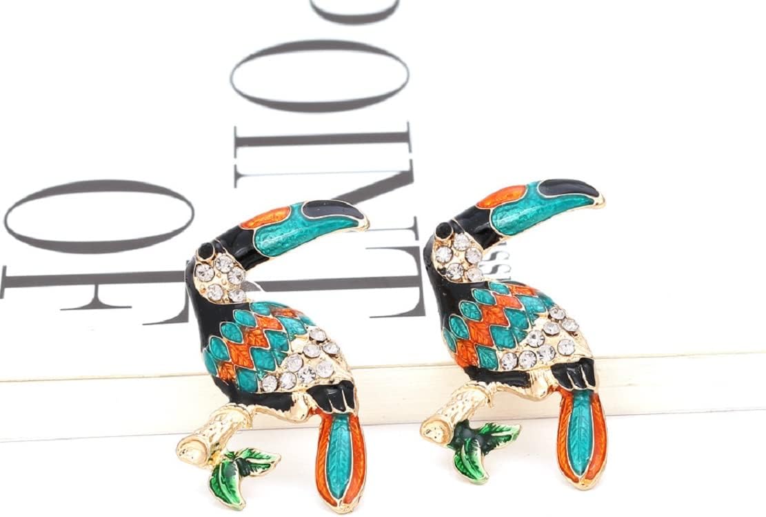 Parrot Earrings for Women, Cute Parrot Toucan Earrings, Parrot Branch Dangle Earring Hypoallergenic, Tropical Parrot Bird Drop Earring, Parrot Animal Bohemian earrings Studs, Parrot Birds Jewelry - Image 2