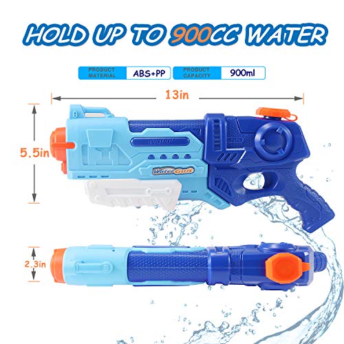 image for FREE TO FLY Water Gun for Kids - 2 Pack 900cc High Capacity Blaster Sq