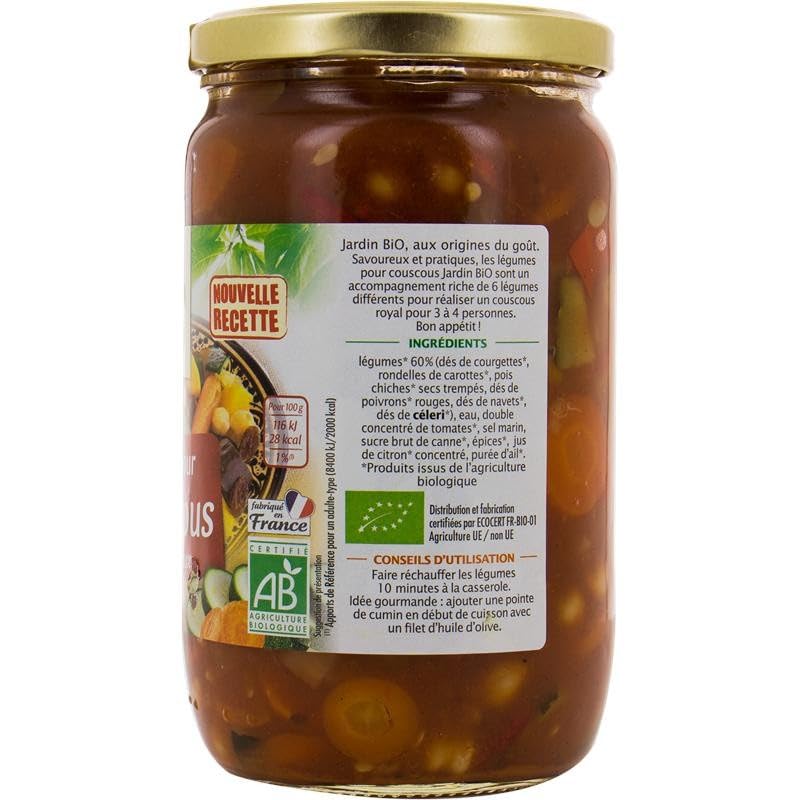 Jardin Bio Étic - Légumes pour couscous & plats orientaux Bio, mélange de légumes certifiés bio - 660 g - Le Lot De 3