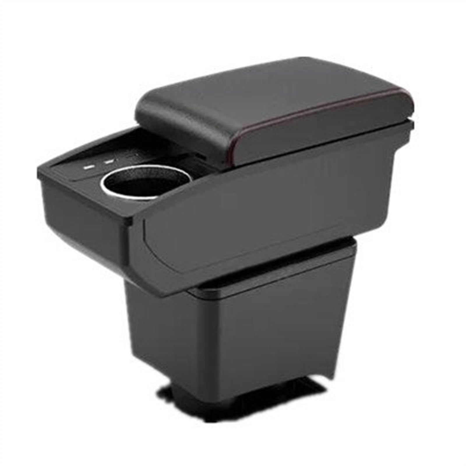 NMJLQW Storage Rack Car Armrest Box 2002-2009 Retrofit Parts Storage Box Car Interior Accessories For Polo 9N 3(Red line 3 USB)
