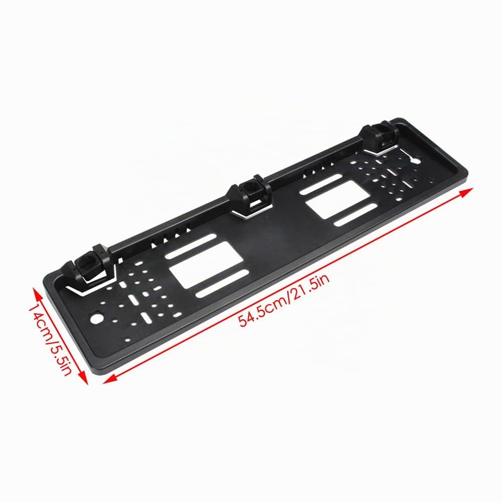 Riloer Radar de recul 12V, Cadre de Plaque d'immatriculation européenne avec 3 capteurs, ABS Noir