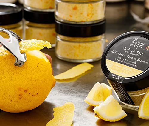 Fleur de Sel mit Zitrone – Handgeerntetes Meersalz aus Trapani (Sizilien) – 100% naturbelassen – 120 g