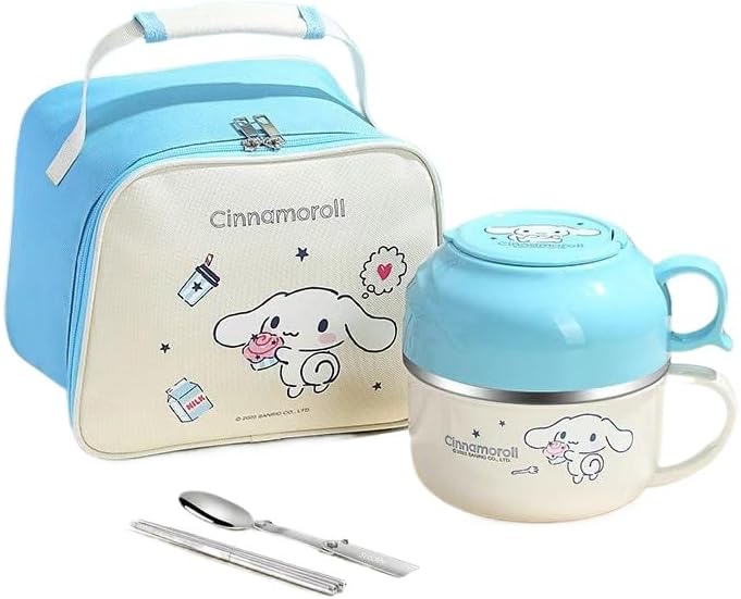 シナモロール ランチボックス べんとう箱 弁当箱 スプーン付き スナックボックス 一体型フタのお弁当箱 まるごと冷凍弁当 ロックのふ