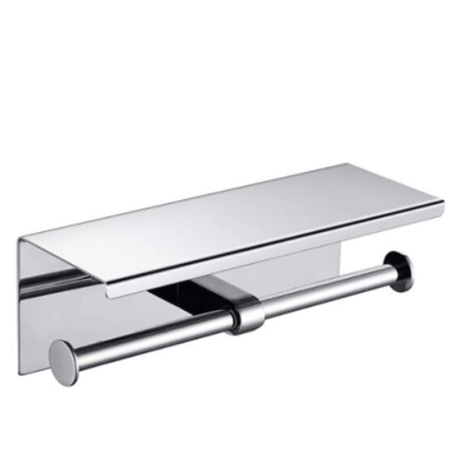 GULICA Self-Adhesive Toilet Paper Holder – No Drilling, 8K Mirror 304 Stainless Steel, Chrome Finish For Bathroom & Kitchen