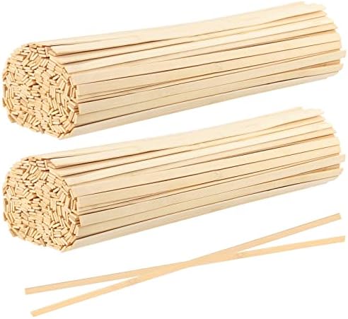 JEUIHAU 600 PCS Natural Bamboo Sticks, 40 X 9 X 0.2 Cm Flat Wooden Strips Crafting Wood Extra Long Paint Stir Sticks Rods for Crafts, Arts, Models, DIY Projects