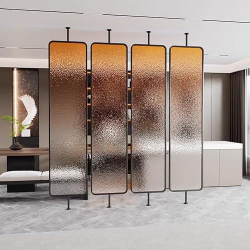 Artiz Separador De Ambientes Moderno De Vidrio Templado, Mampara De Privacidad De Vidrio Translúcido Giratoria 360° para Decoración De Hogar, Oficina O Restaurante.(2 Panels,150x30cm/59.1x11.8in)