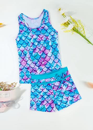 Image of Little Girls' Summer Swimwear Two Piece Boyshort Tankini Kids Swimsuit