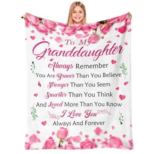 Lavua Granddaughter Gifts from Grandma Grandpa - Gifts for Granddaughters - to My Granddaughter Blanket - Graduation Birthday Stuffers for Teen Girl - Granddaughters Blanket 50X60
