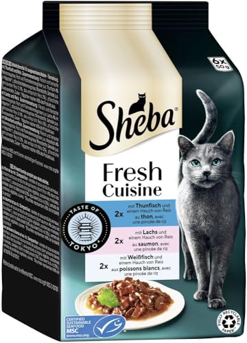 Sheba Portionsbeutel Katzennassfutter Multipack Fresh Cuisine Taste of Tokyo mit Thunfisch und Lachs MSC… – Ansicht 2