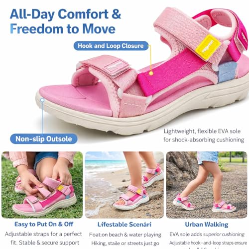 Image of Kid Sandals Boy Summer Sports Hiking Sandals Adjustable Straps Toddler Little Big Kid