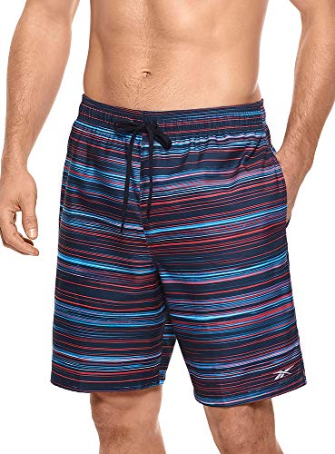 Reebok Men's Swimwear Horizon 9" Volley Microfiber Upf 50 Drawcord Swim Shorts, Radiant Red, M #TOP5