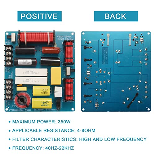 Popidome 1Pc 350W 3 Ways Crossover Audio Board Tweeter+Mediant+Bass Frequency Divider For 4-8Ohm Diy Ktv Stage Speaker Filter #TOP3