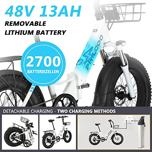 YANGAC 20'' Electric Bikes, Fat Tire Electric Bike for Adults, with 250W Power Motor, 48V 13Ah Removable Li-Ion Battery… - Image 5