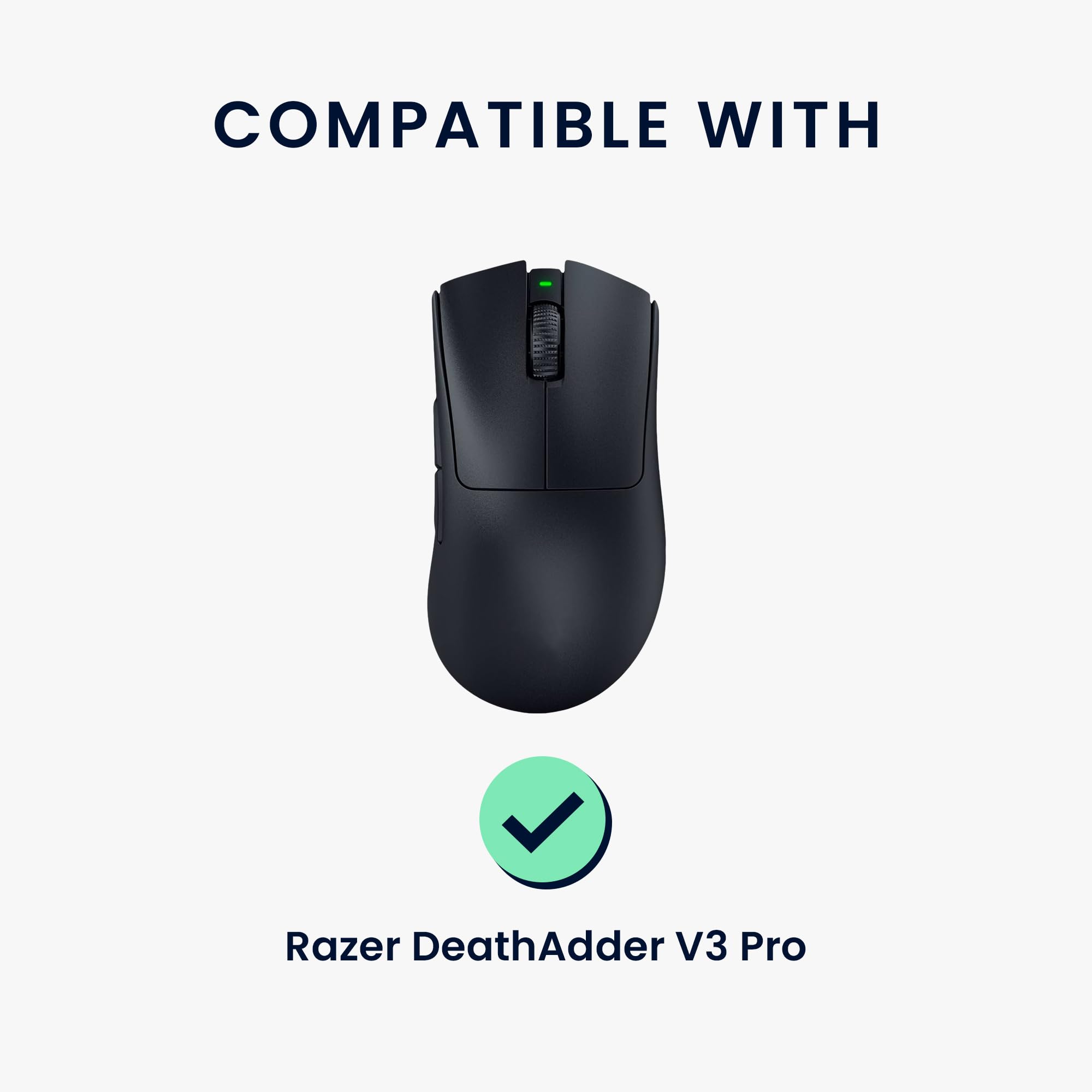 kwmobile Nastro Antiscivolo per Mouse da Gioco Compatibile con Razer DeathAdder V3 Pro Griptape - Facile da Applicare e Sottile - 0,5 mm - nero