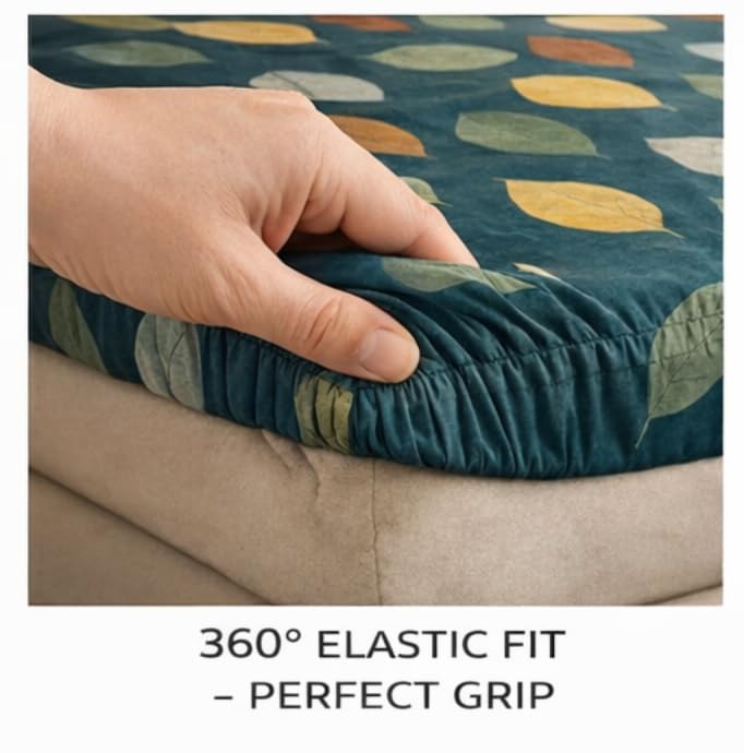 Image of Pure Cotton All Round Elastic Fitted Bedsheets with 1 Pillow Cover | Single Mattress Bed Breathable| Longlasting | Supersoft Size - 36 x 72 + 6 inches (Abstract, Color -Midnight Teal)