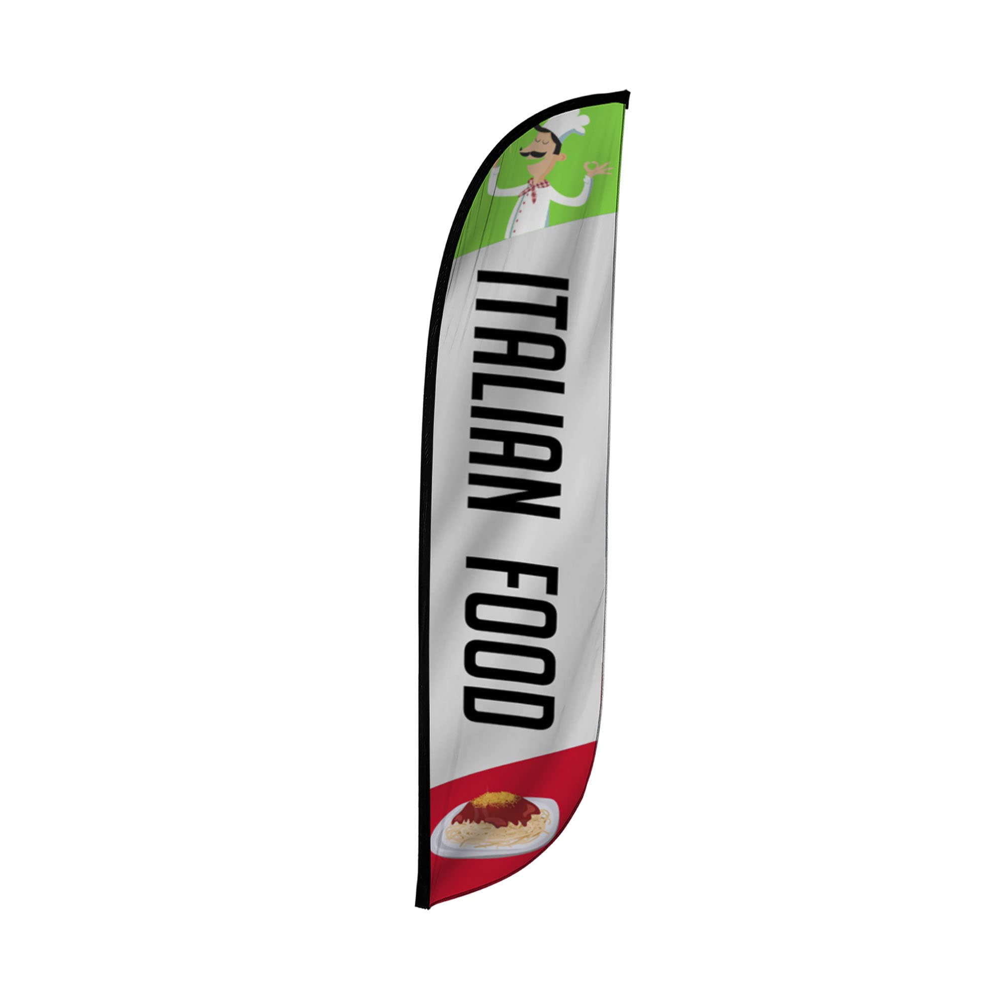 LookOurWay Feather Flag Banner 12ft Italian Food Design