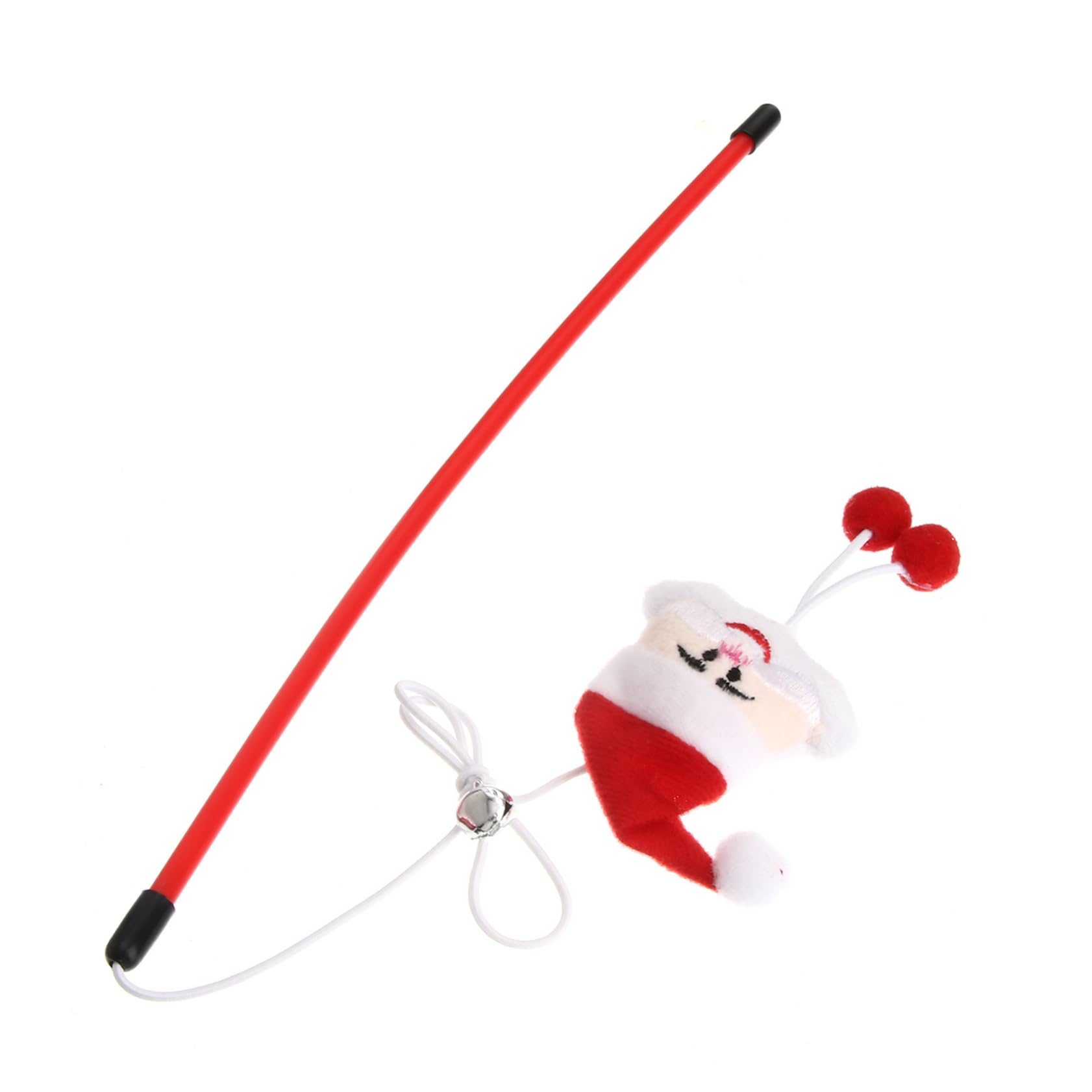 CORHAD 2Pcs cat Teaser cat Toys Cher Christmas Stocking Decorations Exerciser Santa Claus Toys Chasing Teasing Wands Kitten Elder pp Stick