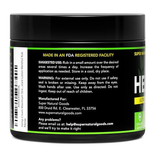 Image of Super Natural Goods Hemp Cream | Botanical Cream with a Cooling Sensation for Localized Application | 16 oz