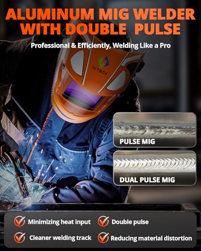 Image of HITBOX 8 in 1 Professional 200A 110V / 220V Dual Pulse Aluminum MIG Welder, Multi-Process Welding Machine for Single /Dual Pulse MIG, Lift TIG, MMA, Spot Welding, Gas Gasless and Spool Gun Compatible