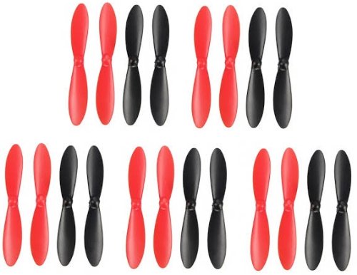 HobbyFlip Propeller Blades Props Rotor Set Main Blades Black and H107-A35 for Hubsan X4 H107 5 Pack