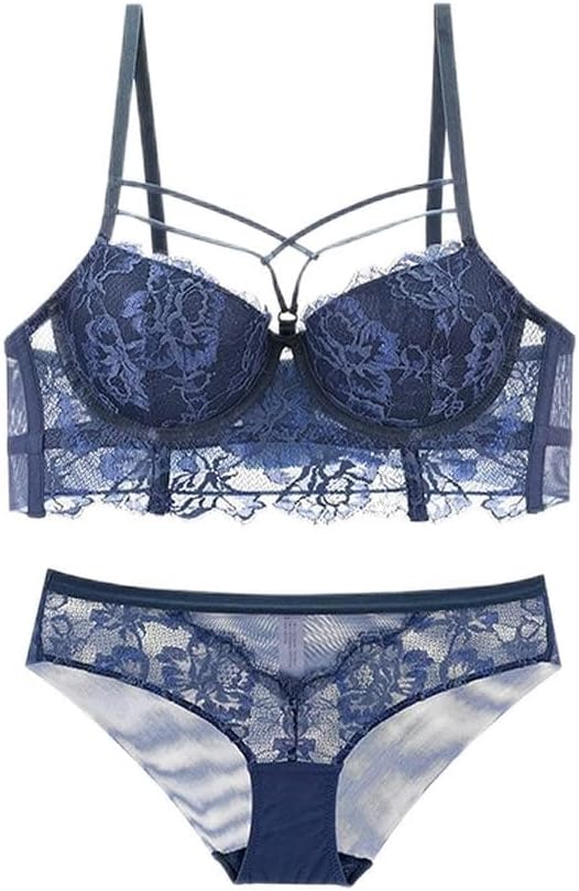 Deep V Sexy Underwear Women Push Up Bra Panties Sets Lingerie Set Lace Embroidery Bandage