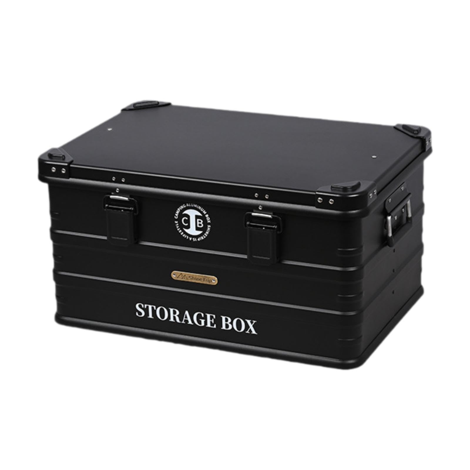 Vaveren Storage Bin Container Stackable Space Saving Portable Trunk Organizer Aluminum for Kitchen Picnic Fishing Home Garage Grocery, L