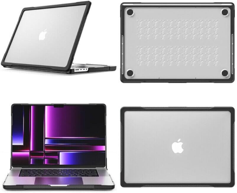 case for MacBook Air 15-in.(M3) 2024 A3114 (Color: Clear) Shockproof Bumper Flip Back Case