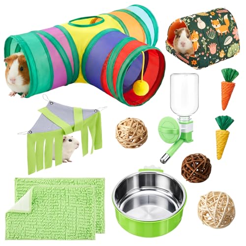 Sonwyoung Guinea Pig Starter Kit, 12-Piece Cage Set,Stylish Style,Green