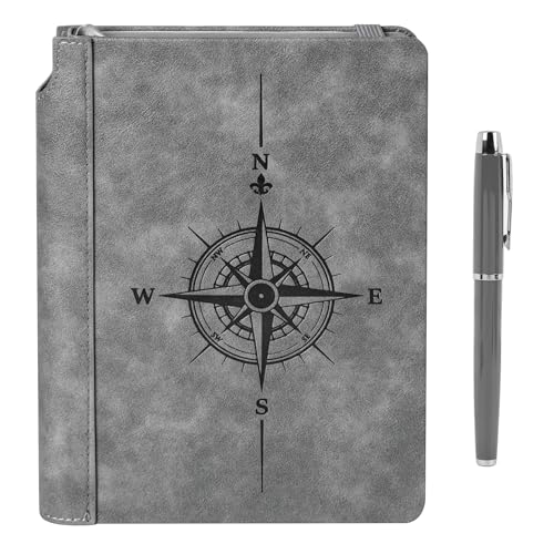 Diarios de cuero A5 con 288 páginas y bolígrafo integrado que evita el traspaso de tinta
