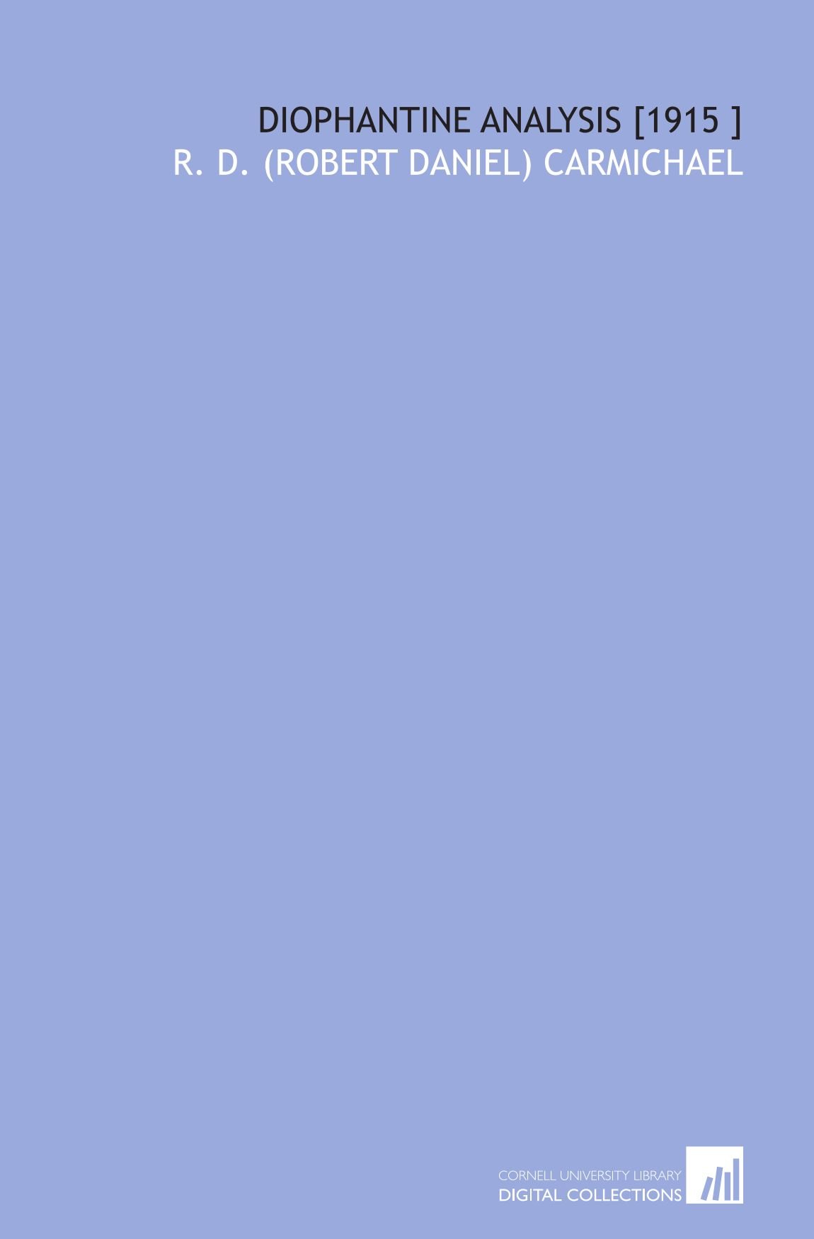 Buy Diophantine Analysis [1915 ] — BookShops.in