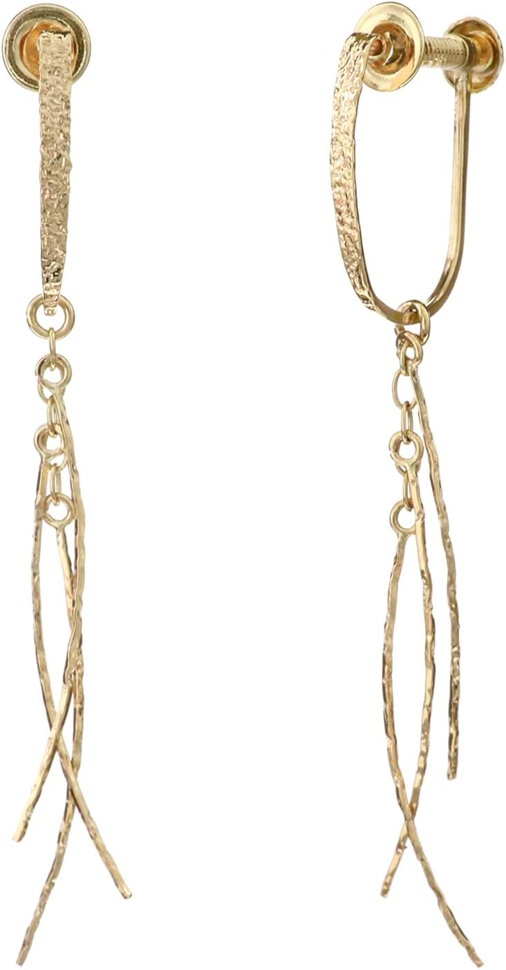 ete K18 ハグ ツイスト フープピアス イエローゴールド 925 ete K18