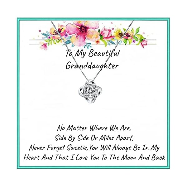 Onepurposegifts Granddaughter gift, Granddaughter Necklace, Granddaughter gifts from grandma, Grandmother Granddaughter jewelry Christmas Graduation Valentine (New Zirconia)