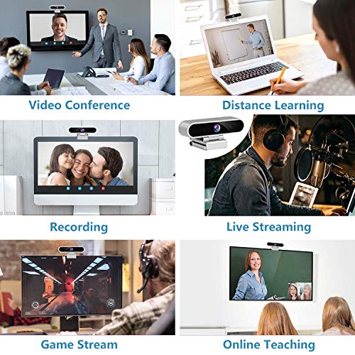 Webcam with Microphone 1080p HD USB Camera 30fps Streaming Webcam with Tripod and Privacy Cover,Plug and Play for Desktop/Laptop/Mac,Video Conferencing/Calling/Gaming and Skype/YouTube/Zoom etc.