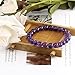 8mm Natural Gemstone Amethyst Bracelet Round Beads Crystal Chakra Reiki Healing Elastic Stretch Stone Jewelry Bracelets for Women Men 7 Inch