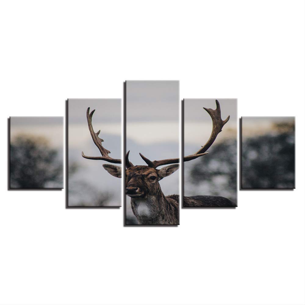 Toile mur art photo élan pour créer une ambiance chalet scandinave dans votre salon