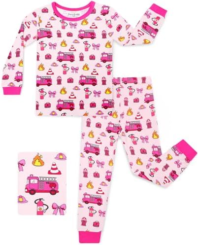Bamboo Viscose Toddler Girls Kids Pajama Sets 12M-8Y Snug fit Long-Sleeve Softness Sleepwear Pjs 2pcs Jammies