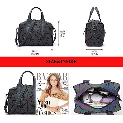 Sac à main géométrique réfléchissant et sac à dos holographique - 2