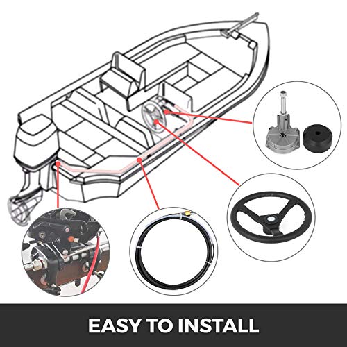 image for Bestauto Outboard Steering System 14' Outboard Steering Kit 14 Feet Bo