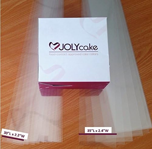 JOLYcake Pre-Cut 35"L X 2.2"W Kitchen Polyester Mousse & Baked Cake Collars, 30 Strips Pack