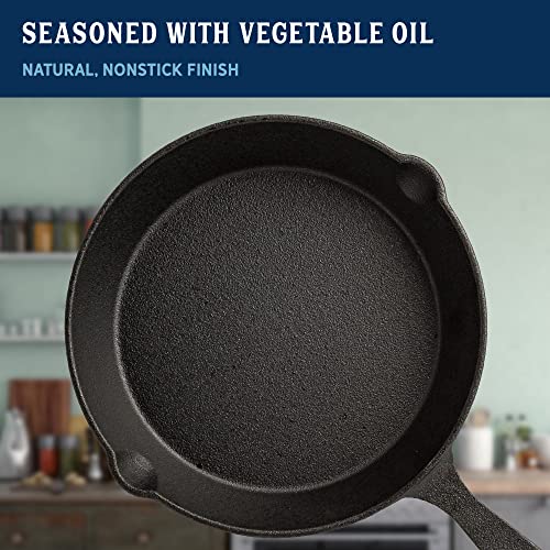 Country Living PreSeasoned Cast Iron Skillet, Oven Safe Frying Pans