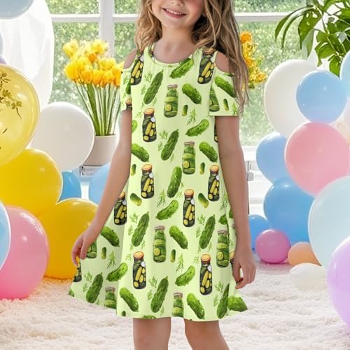 Beauty Collector Girls Cold Shoulder Summer Dress Holiday Dresses with Pockets3