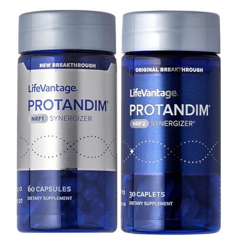 LifeVantage Protandim Dual Synergizer NRF1 (60 Caps) + Nrf2 (30 Caps) Activators Healthy Aging Antioxidant Cellular Energy Boost Heart Health Ashwagandha Turmeric CoQ10