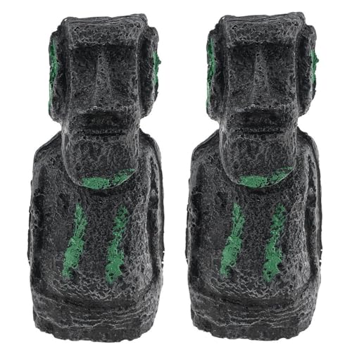 Toyvian Statues en Résine Style Antique Romain 2pcs pour Décoration Aquarium et Terrarium Cage à Reptiles Ornement Paysager Solide