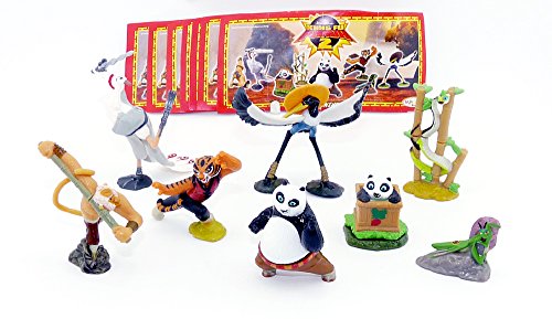 Kinder Überraschung Deutscher Satz 8 Figuren von Kung Fu Panda 2 mit allen Beipackzetteln (Komplettsätze)