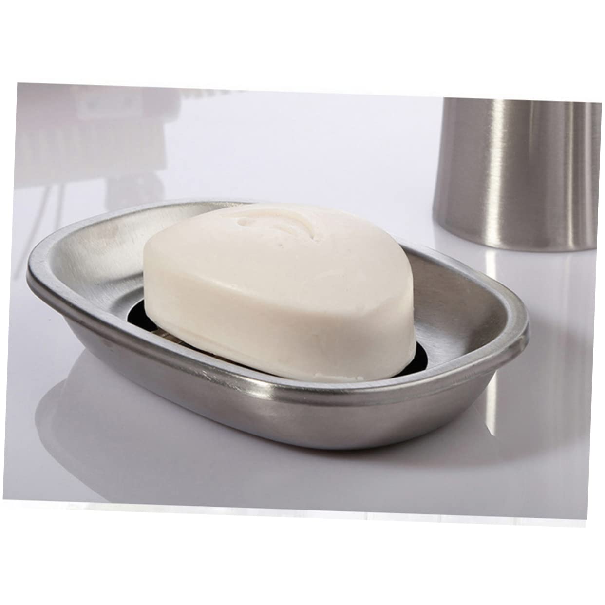 Zerodeko 3piezas Jabonera De Acero Inoxidable De Doble Capa Drenaje Soporte para Jabón Ovalado para Baño y Cocina Fácil De Limpiar