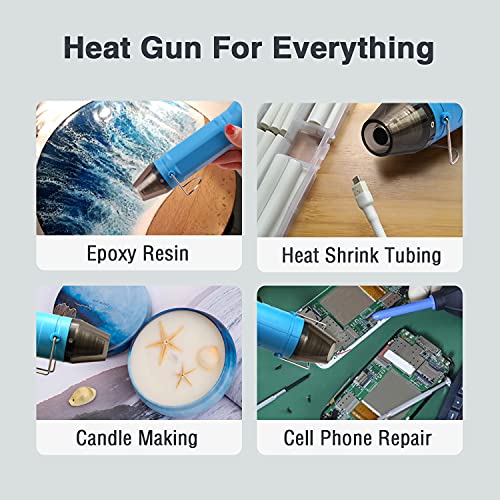 Mini Heat Gun Dual-Temperature 392℉ & 662℉ Hot Air Gun Multi-Purpose Electric Heating Tools Shrink Pen For Crafts, Shrinking Pvc, Diy, Embossing, Stripping Paint #TOP4