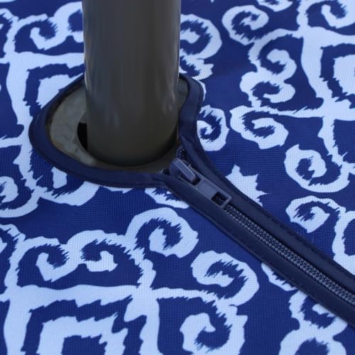 Image of EHouseHome Outdoor Indoor 60x84 inch Rectangle Tablecloth with Umbrella Hole and Zipper, Waterproof Patio Table Cloths, Spring /Summer Table Covers for Backyard Circular Table /BBQs /Picnic